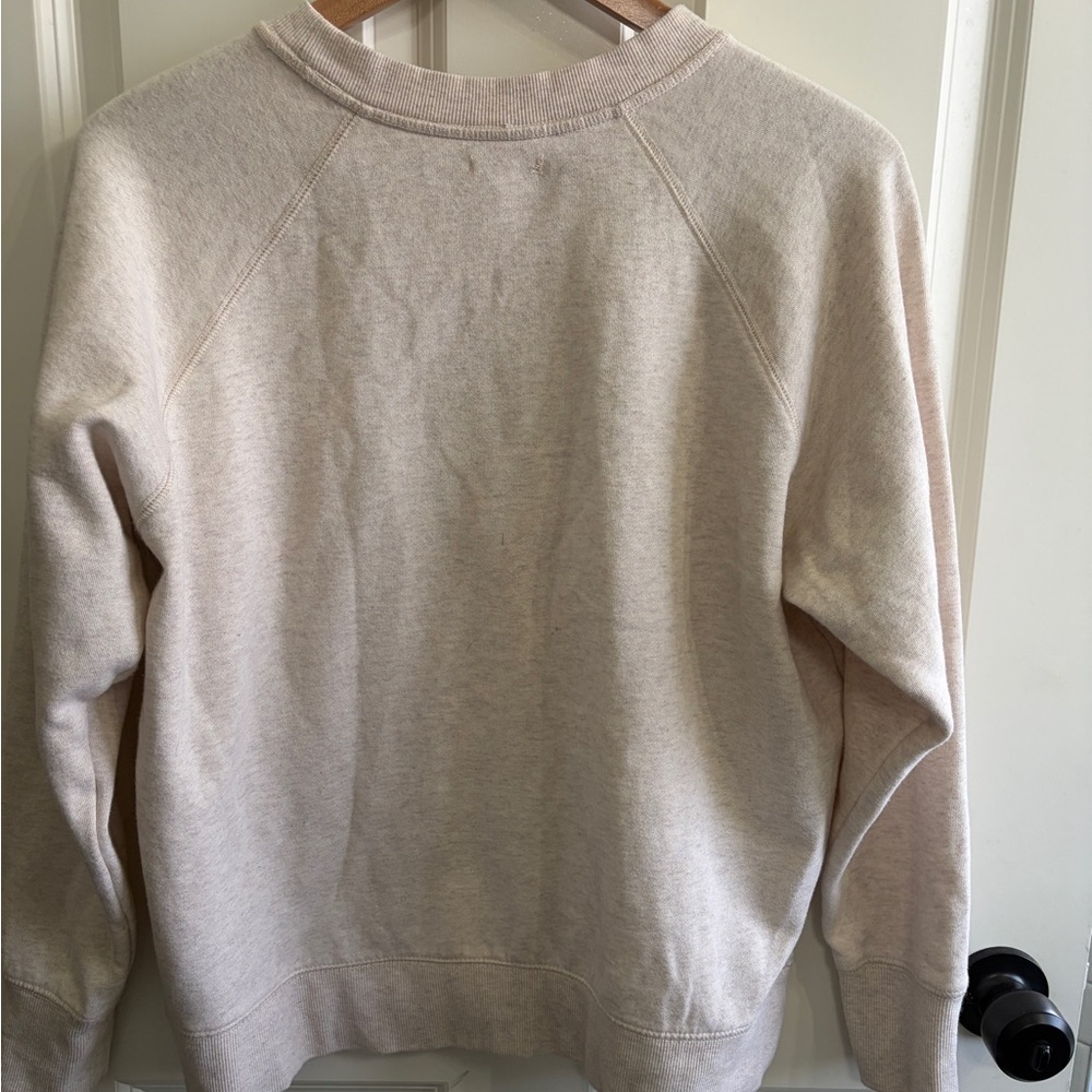 Like new Maurices Cream and Navy Paris Sport Club Sweatshirt size M/L. Fitted - Picture 2 of 6